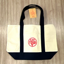 Rare Misprint (see pics) Trader Joe's Canvas Tote Bag Multicolor Logo Medium picture