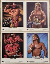 1990 WWF Superstars Autographed Photos Set V Macho Savage Warrior Von Erich LOD picture