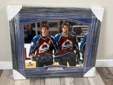 Joe Sakic Peter Forsberg Signed 16x20 Photo Framed Colorado Avalanche HOF picture