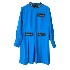 Tuckernuck Bright Blue Hoyt Sequin Embellished Dress Women's L Cocktail Mini NEW picture