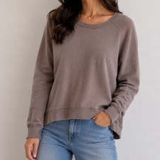 AnyBody Relaxed Crew Neck Sweatshirt Preppy Minimalist Normcore Earthy Luxury picture