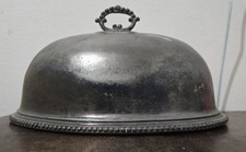 Antique Walker & Hall Sheffield Silver Plate Meat Dome Cloche Food Cover 10.5