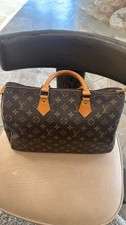 Louis Vuitton Speedy 35 Brown Canvas Monogram Bag Authentic Vintage picture