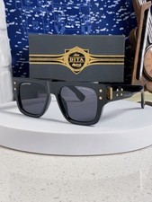 DITA EMITTER ONE Square Sunglasses Black Gold Frame Solid Smoke Lens New picture