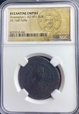 Anastasius I NGC Byzantine Empire Coin 491-518 AD Genuine Certified Ancient Nice picture