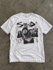 Staind Graphic T-Shirt VTG 90s Style Grunge Tee Alternative Rock Merch White picture