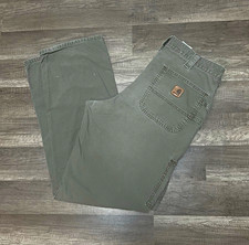 Carhartt B11 DKH Men's Canvas Cotton Work Pants Gray 34x34 Construction picture