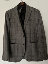 Lubiam Sport Coat Mens 42 R/52R7 Houndstooth Plaid Wool Blazer Jacket Italy picture