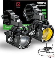 Kewig 60W Motorcycle Auxiliary LED Fog Light Driving Spotlights White/Amber Fog  picture