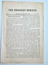 1885 Hoboken Herald Vol 1 No 1 Harry S Walton Amateur Journalism NAPA picture