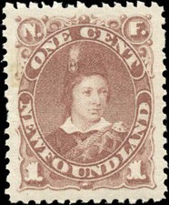 VF Canada Newfoundland Mint NH 1c Scott #41 1880 Edward, Prince of Wales Stamp picture