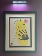 Joan Miro Black Hand On Yellow Background Original Lithograph W/ COA picture