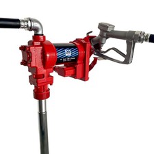 12V 20GMP Fuel Transfer Pump w/Nozzle Transfer of Gasoline Diesel Kerosene (Red) picture