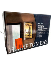 Hampton Bay Rustic Pine 1-Light Wall Sconces Rustic Bronze Sunset Glass Shade picture