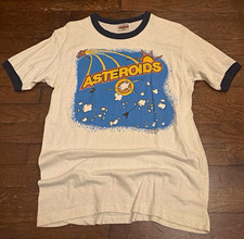 Vintage 1980s Atari Asteroids Hanes Ringer T Shirt Single Stitch Retro Gaming Te picture