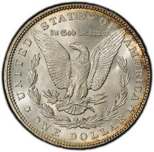 1891-P PCGS MS63 Morgan Dollar w/ Subtle, Colorful Rim Toning & Cartwheel Luster picture