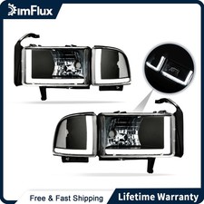 DimFlux Headlights Assembly for 1994-2001 Dodge Ram 1500 2500 3500 picture