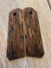 1911 Exotic Batik Mango Wood Grips Government Full Size Colt - Checkered picture