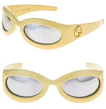 GUCCI GG1247S LOVE 1247 Ivory Silver Wrap Ninja Unisex Mirror Sunglasses 004 picture