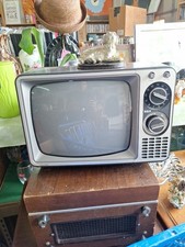 Vintage RCA  DIAL TV Solid State AC 125W  Television White B&W Retro - Works picture