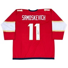 Mackie Samoskevich Autographed Florida (Red #11) Custom Hockey Jersey - JSA picture