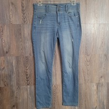 APT 9 Tummy Control Straight Jeans Sz 10x30 Mid Rise Light Wash Light Distressed picture