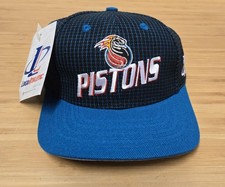 Vintage Detroit Pistons Hat Cap Snap Back Mens NBA Basketball Logo Athletic picture