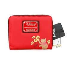 New Red Walt Disney's Winnie-the-Pooh Floral Crown Small Wallet by Loungefly picture