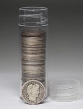 Roll Of Fifty (50) 90% Silver Barber Dime Coins $5 Face Value picture