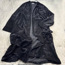 Chelsea28 Women's XXL Black Burn Out Velvet Duster Kimono Top Goth Whimsigoth picture