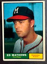 1961 Topps Ed Mathews #120 Milwaukee Braves HOF Vintage Great Centering picture