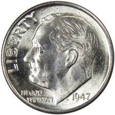 1947 D Roosevelt Silver Dime Uncirculated Mint State 10c Coin picture
