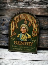Vintage Style Pawnbroker Wooden Sign Hand Painted Carved Pub Decor Gentry Retro picture