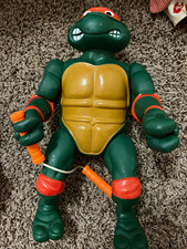 Vintage Playmates Toys TMNT Michelangelo Action Figure w/ Nunchaku 1989 Plastic picture