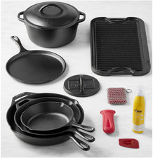 Lodge Classic Seasoned Cast Iron 8-Piece Cookware Set With Care Kit picture