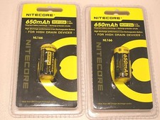 2 pc GENUINE NITECORE RCR123A  RECHARGEABLE Li-ion BATTERY 16340 NL166 3.7v   picture