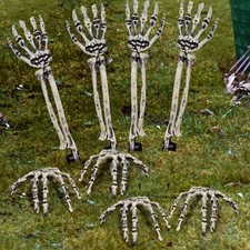 8 Pack Plastic Skeleton Hands, Halloween Skeleton Outdoor Decorations picture