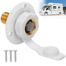 RV City Water Inlet With Check Valve Flange Brass Hose Connector Connection Fill picture