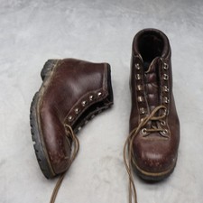 Fabiano Men? 8 Narrow Hiking Boots Brown Leather Lug Lace Rugged Italy VTG RARE picture
