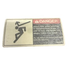 Vintage Scotchcal Danger Tire Machine Warning Decal Label 12A3476 White Red picture