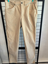 Lululemon mens Skinny Beige Denim Jeans Mid Rise Light Wash 5-Pocket Button Zip  picture