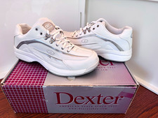 Dexter Slide-Rite Bowling Shoes White/Silver Size 43 Medium Right Hand picture