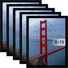 8X10 Picture Frame Wall Hanging Photo Frame Black 1 or 2 or 5 Pack picture