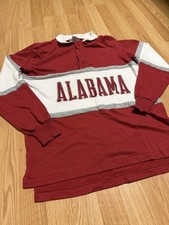 Vintage 90s Alabama Crimson Tide Nutmeg Mills Pullover Longsleeve Polo L USA picture