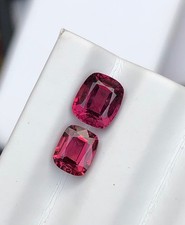 2 Pcs 2.90 TCW Natural Rhodolite Garnet Cushion Loose Gemstones 1.70ct 1.20ct picture
