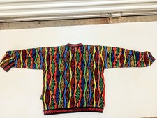VTG Coogi Wool Multicolor 3D Knit Sweater Hip Hop Men’s Size Small  picture