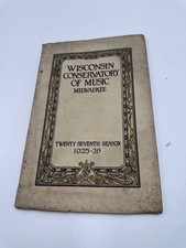 Vintage 1925-26 Wisconsin Conservatory of Music Milwaukee Annual Program Catalog picture