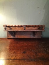 Antique 19th Century Pine Folk Art Shelf Original Finish Good Size Wall Hanging picture