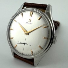 SWISS 38MM OVERSIZED OMEGA 2505 FROM 1953 MANUAL WIND ST STEEL GENTS WATCH picture