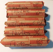 1 ROLL OF LINCOLN CENTS IN THE THIRTIES VERY FINE TO EXTREMELY FINE ALL 3 MINTS picture
